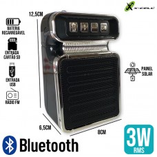 Caixa de Som Rádio Bluetooth 5W Retrô K-03 X-Cell - Prata